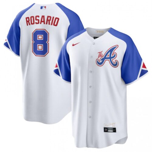 6863485300c10_1 Men's Atlanta Braves #8 Eddie Rosario White 2023 City Connect Cool Base Stitched Baseball Jersey