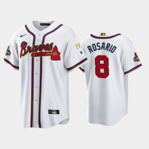 686348592bc63_1 Men's Atlanta Braves #8 Eddie Rosario 2022 White/Gold World Series Champions Program Cool Base Stitched Baseball Jersey
