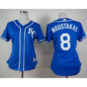 6863489e08b7e_1 Royals #8 Mike Moustakas Blue Alternate 2 Women's Stitched MLB Jersey