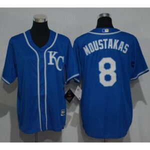 686348a09bb74_1 Royals #8 Mike Moustakas Blue Cool Base Stitched Youth MLB Jersey