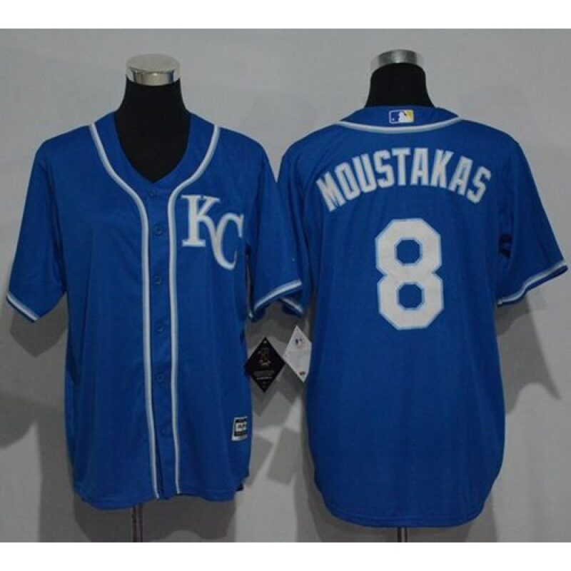 686348a09bb74_1 Royals #8 Mike Moustakas Blue Cool Base Stitched Youth MLB Jersey