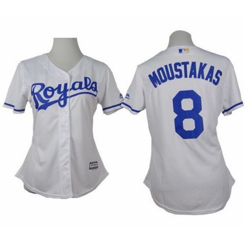 6863490c96feb_1 Royals #8 Mike Moustakas White Home Women's Stitched MLB Jersey