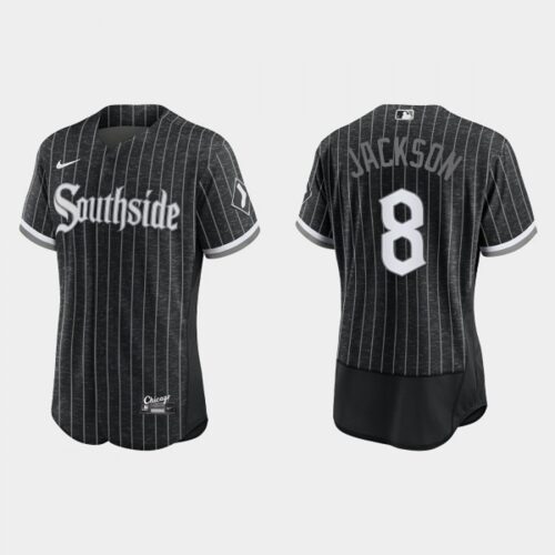68634925492df_1 Men's Chicago White Sox #8 Bo Jackson Black 2021 City Connect Flex Base Stitched Jersey