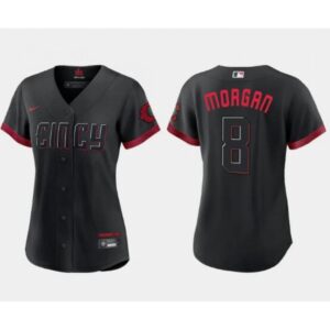 6863496c9a05c_1 Women's Cincinnati Reds #8 Joe Morgan Black 2023 City Connect Stitched Baseball Jersey(Run Small)