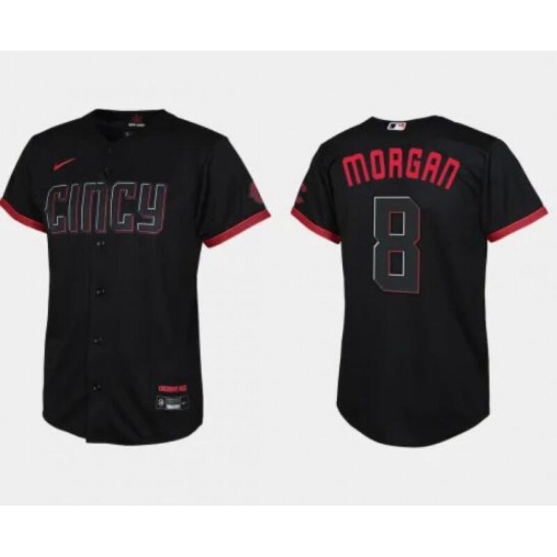 6863496f032ff_1 Youth Cincinnati Reds #8 Joe Morgan Black 2023 City Connect Stitched Baseball Jersey