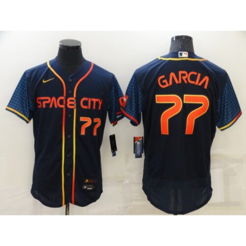 6863497794efc_1 Men's Houston Astros #77 Luis Garcia 2022 Navy City Connect Flex Base Stitched Baseball Jersey