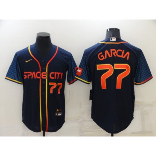 6863497a9daa0_1 Men's Houston Astros #77 Luis Garcia 2022 Navy City Connect Cool Base Stitched Jersey