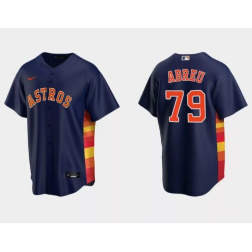68634989c9eb9_1 Men's Houston Astros #79 Jose Abreu Navy Cool Base Stitched Jersey