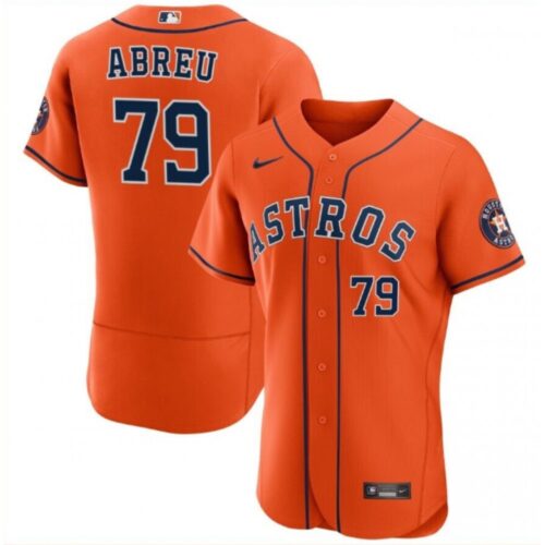 6863498cc724d_1 Men's Houston Astros #79 Jose Abreu Orange Flex Base Stitched Jersey