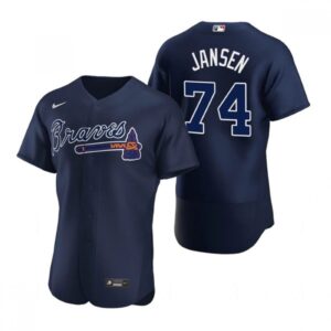 686349a4c2f65_1 Men's Atlanta Braves #74 Kenley Jansen Navy Flex Base Stitched Baseball Jersey