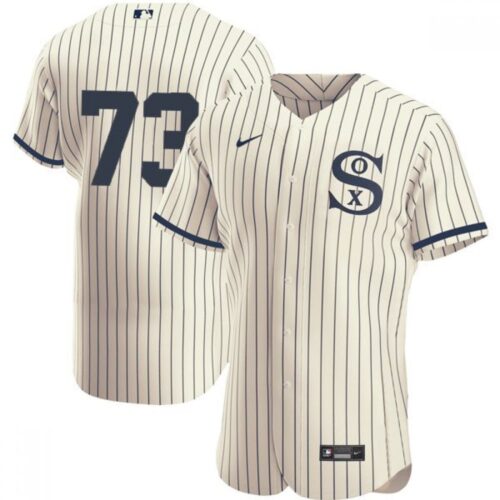 686349eaac9e8_1 Men's Chicago White Sox #73 Yermin Mercedes 2021 Cream/Navy Field of Dreams Flex Base Stitched Jersey