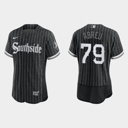 68634a082f16b_1 Men's Chicago White Sox #79 Jose Abreu Black 2021 City Connect Flex Base Stitched Jersey
