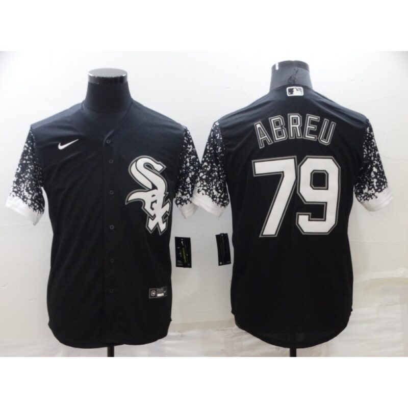 68634a0b73db9_1 Men's Chicago White Sox #79 Jose Abreu Black Cool Base Stitched Jersey