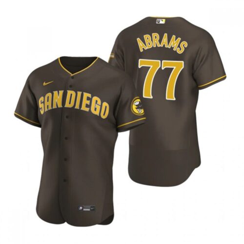 68634a62cd9fb_1 Men's San Diego Padres #77 C.J. Abrams Brown Flex Base Stitched Baseball Jersey