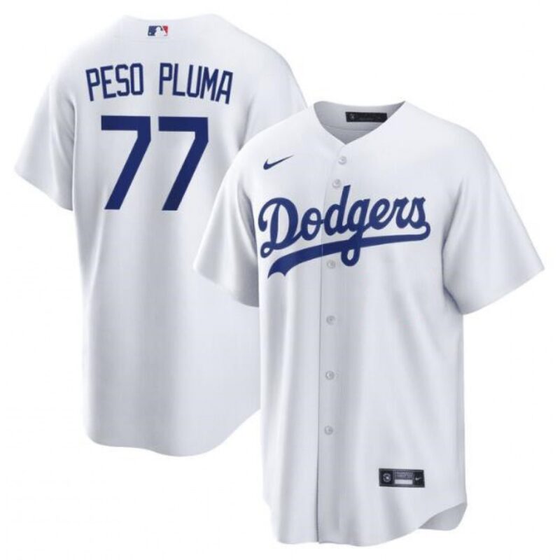 68634a8db3d21_1 Youth Los Angeles Dodgers #77 Peso Pluma White Stitched Baseball Jersey