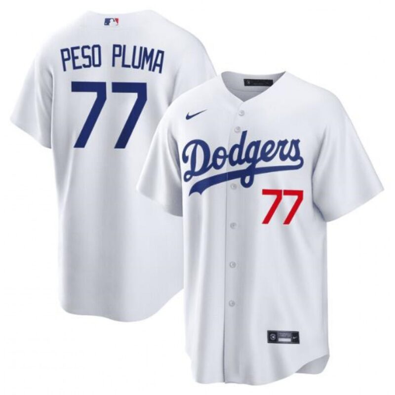 68634a9029d2b_1 Youth Los Angeles Dodgers #77 Peso Pluma White Stitched Baseball Jersey