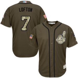 68634ae4de985_1 indians #7 Kenny Lofton Green Salute to Service Stitched Youth MLB Jersey
