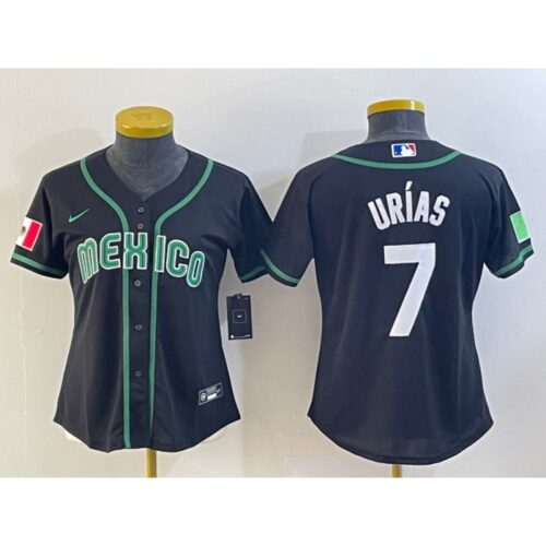 68634b1da9284_1 Youth Mexico Baseball #7 Julio Urias 2023 Black World Baseball Classic Stitched Jersey