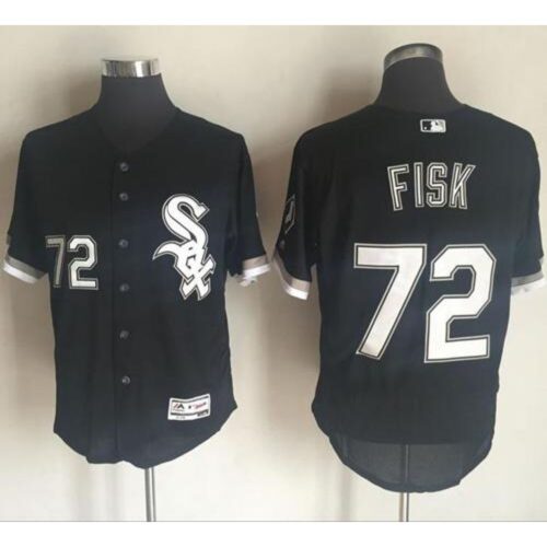 68634b46c845e_1 White Sox #72 Carlton Fisk Black Flexbase Authentic Collection Stitched MLB Jersey