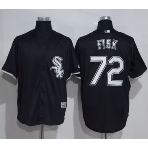68634b49d7e5a_1 White Sox #72 Carlton Fisk Black New Cool Base Stitched MLB Jersey