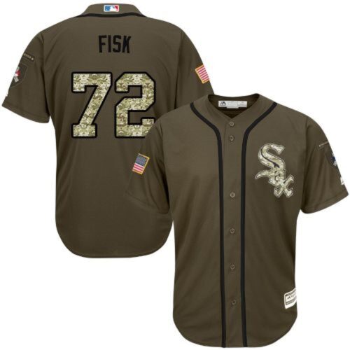 68634b4fcfbf8_1 White Sox #72 Carlton Fisk Green Salute to Service Stitched MLB Jersey