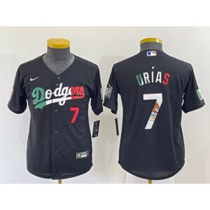68634b61df680_1 Youth Los Angeles Dodgers #7 Julio Urias Black Mexico Stitched Baseball Jersey