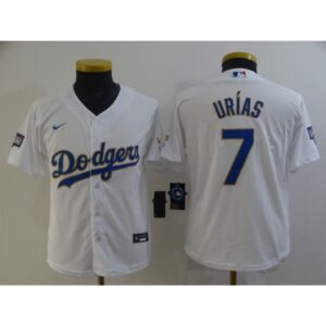 68634b7673fb2_1 Youth Los Angeles Dodgers #7 Julio Urias White Gold Championship Cool Base Stitched Jersey