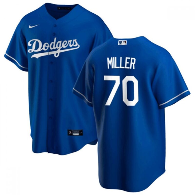 68634b7b89ca2_1 Men's Los Angeles Dodgers #70 Bobby Miller Blue Cool Base Stitched Baseball Jersey