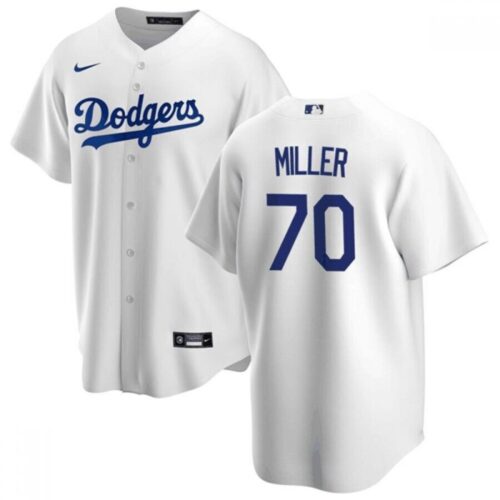 68634b7ed1d90_1 Men's Los Angeles Dodgers #70 Bobby Miller White Cool Base Stitched Baseball Jersey
