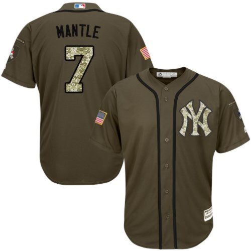 68634b8e8e744_1 Yankees #7 Mickey Mantle Green Salute to Service Stitched Youth MLB Jersey