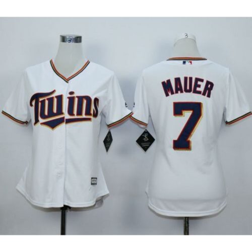 68634b9b20487_1 Twins #7 Joe Mauer White Home Women's Stitched MLB Jersey