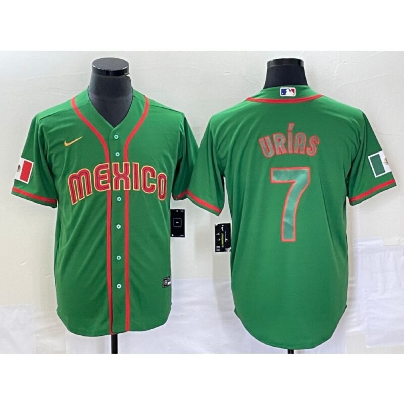 68634c1c2e662_1 Men's Mexico Baseball #7 Julio Urias 2023 Green World Baseball With Patch Classic Stitched Jersey
