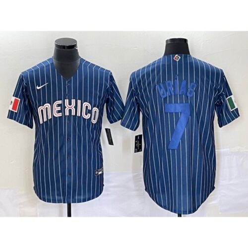 68634c35f2a86_1 Men's Mexico Baseball #7 Julio Urias 2023 Navy World Baseball Classic Stitched Jersey