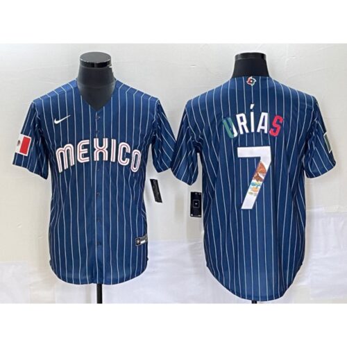 68634c3c38130_1 Men's Mexico Baseball #7 Julio Urias 2023 Navy World Baseball Classic Stitched Jersey
