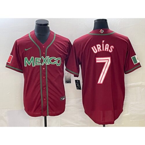 68634c4ba2fa7_1 Men's Mexico Baseball #7 Julio Urias Red 2023 World Baseball Classic Stitched Jersey