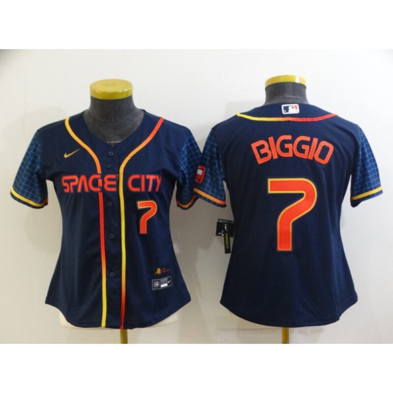 68634cbc06b57_1 Women's Houston Astros #7 Craig Biggio 2022 Navy City Connect Stitched Jersey(Run Small)