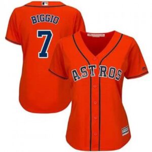 68634cc37ed99_1 Women's Houston Astros #7 Craig Biggio Orange Cool Base Stitched MLB Jersey(Run Small)