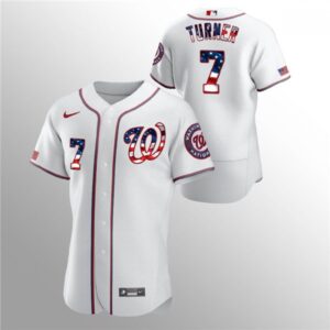 68634cd8cd84d_1 Men's Washington Nationals #7 Trea Turner White 2020 Stars & Stripes Flex Base Stitched Jersey