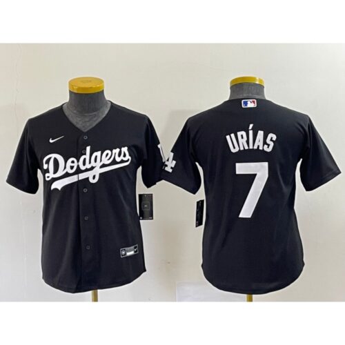 68634cdc5cfb3_1 Women's Los Angeles Dodgers #7 Julio Urias Black Stitched Baseball Jersey(Run Small)