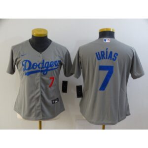 68634cf2262ab_1 Women's Los Angeles Dodgers #7 Julio Urias Grey Cool Base Stitched Baseball Jersey(Run Small)