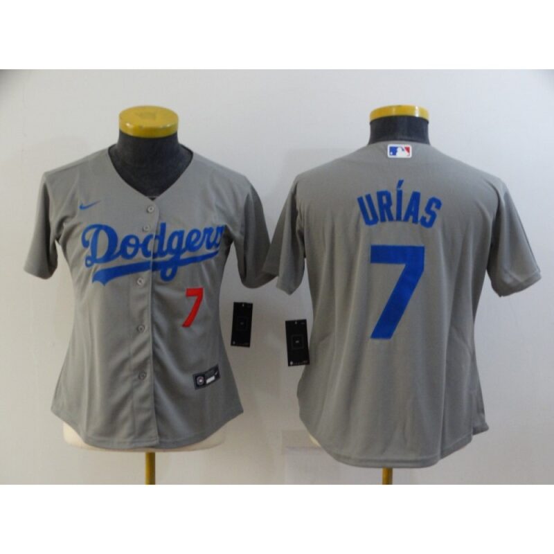 68634cf2262ab_1 Women's Los Angeles Dodgers #7 Julio Urias Grey Cool Base Stitched Baseball Jersey(Run Small)