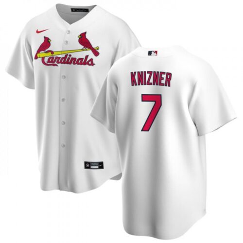68634d38ac20d_1 Men's St. Louis Cardinals #7 Andrew Knizner White Cool Base Stitched Jersey