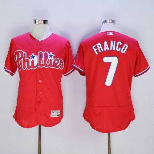 68634d8588a4a_1 Phillies #7 Maikel Franco Red Flexbase Authentic Collection Stitched MLB Jersey