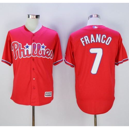 68634d88a2ecc_1 Phillies #7 Maikel Franco Red New Cool Base Stitched MLB Jersey