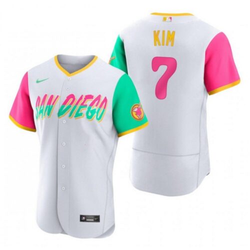 68634d9cd0e4f_1 Men's San Diego Padres #7 Ha Seong Kim 2022 White City Connect Flex Base Stitched Baseball Jersey