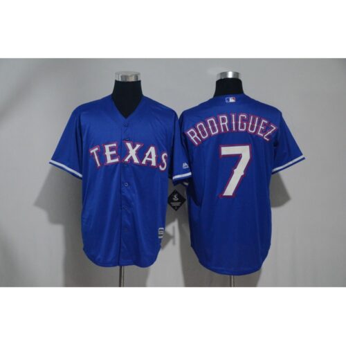 68634dac84e87_1 Men's Texas Rangers #7 ivan Rodriguez Blue Cool Base Stitched MLB Jersey