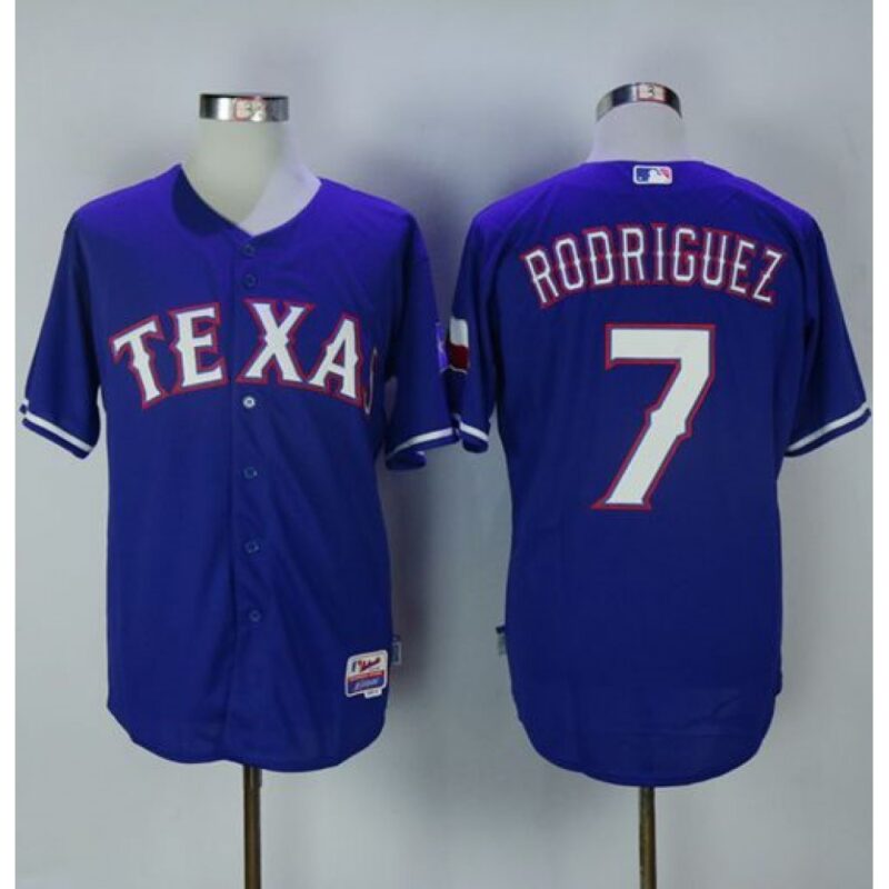 68634db598dc5_1 Rangers #7 ivan Rodriguez Blue Cool Base Stitched MLB Jersey