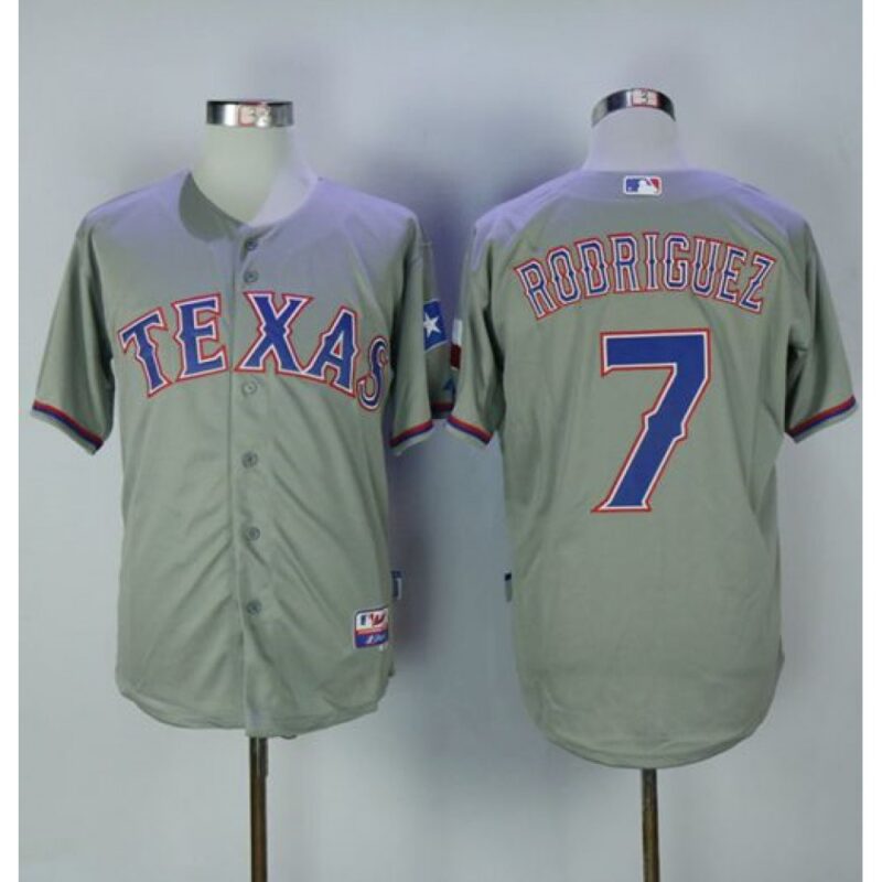 68634dba4429d_1 Rangers #7 ivan Rodriguez Grey Cool Base Stitched MLB Jersey