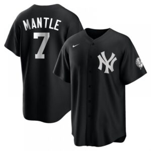68634ddb4bcde_1 Men's New York Yankees #7 Mickey Mantle Black Cool Base Stitched Jersey