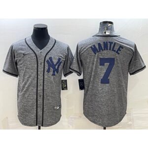 68634de180d02_1 Men's New York Yankees #7 Mickey Mantle Grey Cool Base Stitched Jersey